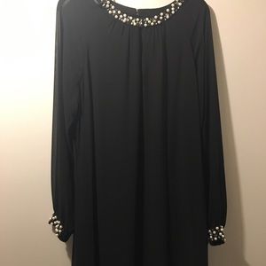 Black Dress With Pearls